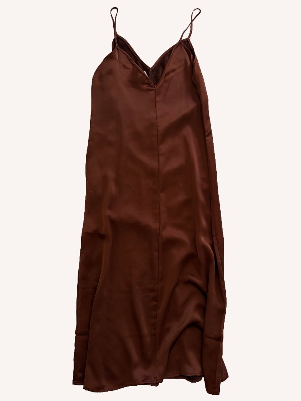 H&M Brown Silky Midi Dress